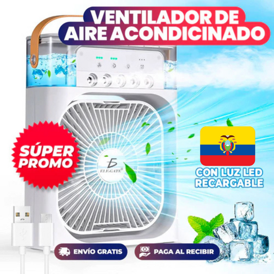 AIRE ACONDICIONADO PORTÁTIL 600ml + 12 LUCES LED + ENVÍO GRATIS.